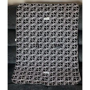 Canopy Car Seat Cover Black White Geometric Design Button Tabs Gray Raised Dots